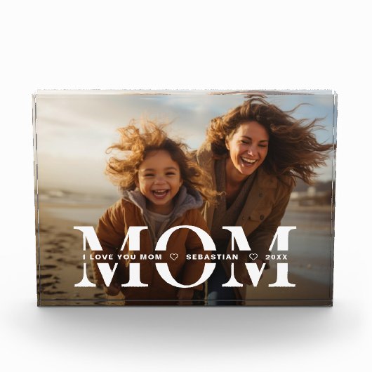 Moeder overlay met kinder namen moederdag fotoblokken (Voorkant)