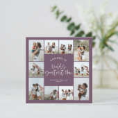 Moeder paarse elegante moderne minimale fotocollag kaart (Staand voorkant)