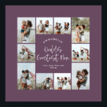 Moeder paarse elegante moderne minimale fotocollag poster<br><div class="desc">Werelden grootste Moeder script elegante moderne minimal paarse gepersonaliseerde foto collage eenvoudige strakke lijnen familie cadeau print.</div>