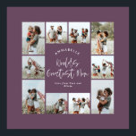 Moeder paarse elegante moderne minimale fotocollag poster<br><div class="desc">Werelden grootste Moeder script elegante moderne minimal paarse gepersonaliseerde foto collage eenvoudige strakke lijnen familie cadeau print.</div>