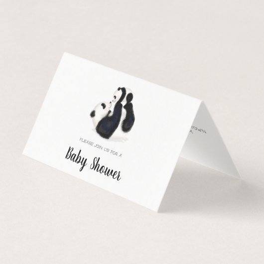 Moeder panda en baby shower-uitnodiging kaart (Voorkant)