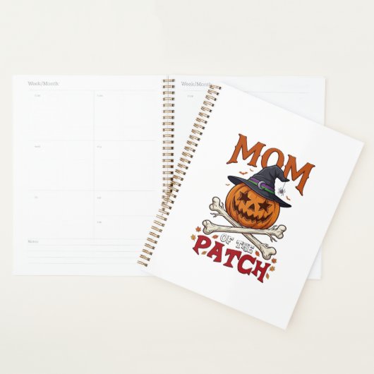 Moeder Patch Halloween Pompoen Heksenhoed Kruisbee Planner (Display)