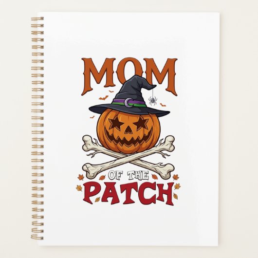 Moeder Patch Halloween Pompoen Heksenhoed Kruisbee Planner (Voorkant)