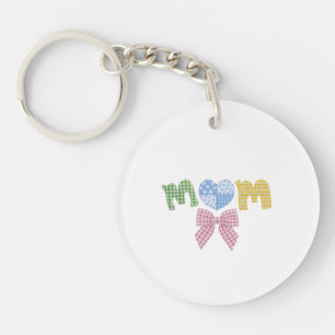 Moeder Patchwork Moederdag Cadeau Aangepaste Acryl Sleutelhanger