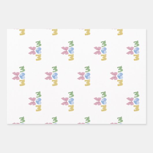 Moeder Patchwork Moederdag Cadeau Inpakpapier Vel (Voorkant)