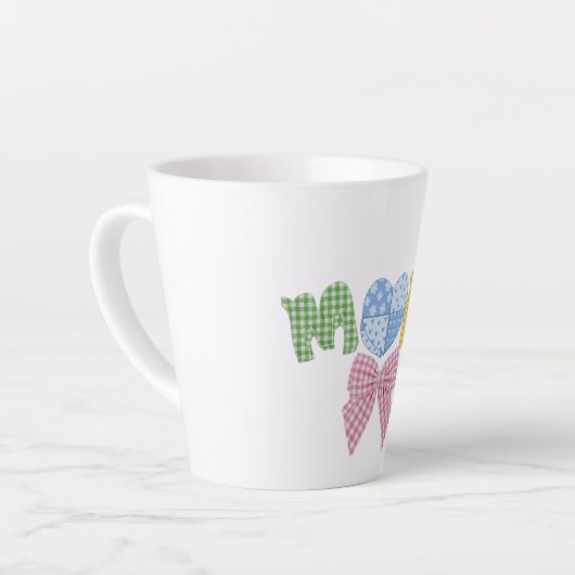 Moeder Patchwork Moederdag Geschenk Latte Mok (Linkerhoek)