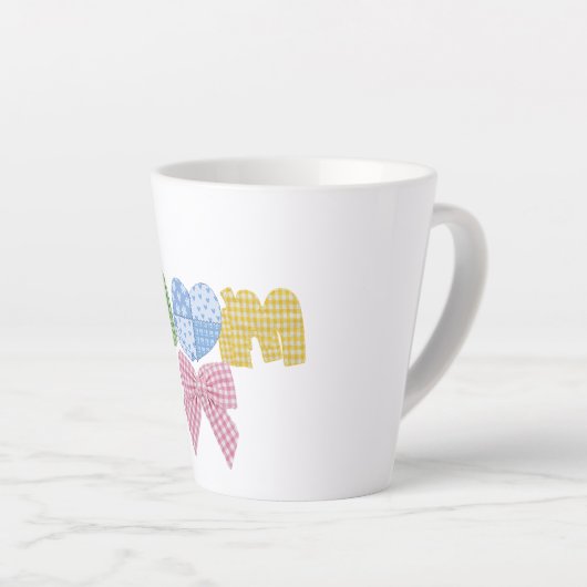Moeder Patchwork Moederdag Geschenk Latte Mok (Rechterhoek)