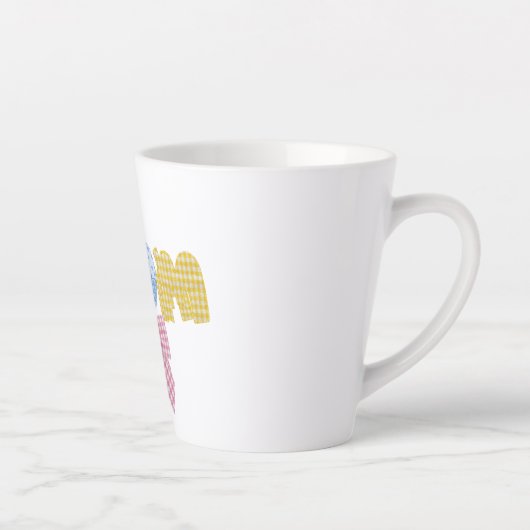 Moeder Patchwork Moederdag Geschenk Latte Mok (Rechts)
