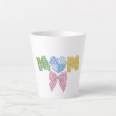 Moeder Patchwork Moederdag Geschenk Latte Mok (Voorkant)