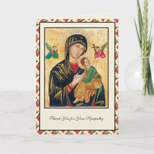 Moeder Perpetual Help Sympathie condoleances Bedankkaart (Voorkant)
