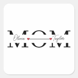Moeder Persoonlijke Naam Moederdag  Vierkante Sticker