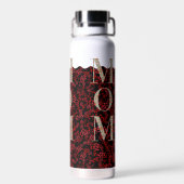 Moeder Pilates Yoga donkerrode bloemen Waterfles (Achterkant)