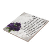 Moeder Poem - Paarse Rozen Tegeltje (Zijkant)