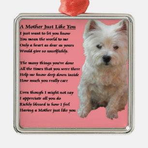Moeder Poem - Westie Metalen Ornament