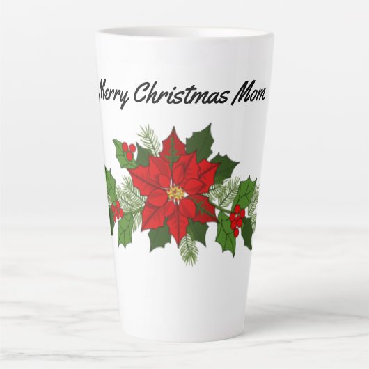 Moeder Poinsettias Latte Mok (Voorkant)