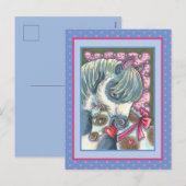 MOEDER PONY & HAAR VALENTIJN VULLEN, HORSE FEESTDAGENKAART (Voorkant / Achterkant)