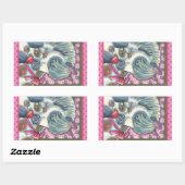 MOEDER PONY & HAAR VALENTIJN VULLEN, HORSE RECHTHOEKIGE STICKER (Vel)