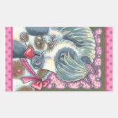 MOEDER PONY & HAAR VALENTIJN VULLEN, HORSE RECHTHOEKIGE STICKER (Voorkant)