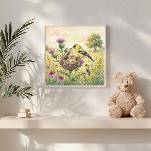 Moeder Putter en Kuikens Nursery Poster