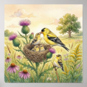 Moeder Putter en Kuikens Nursery Poster (Voorkant)