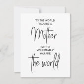 Moeder quote, cadeau voor Moederdag of verjaardag Feestdagenkaart (Voorkant)