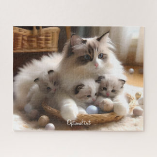 Moeder Ragdoll Kat en Kittens Legpuzzel