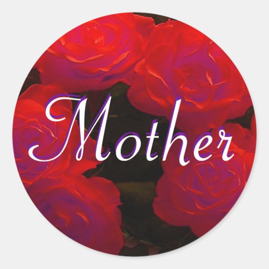 Moeder Red Roses Sticker (Voorkant)