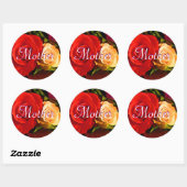 Moeder Red Yellow Rose Sticker (Vel)