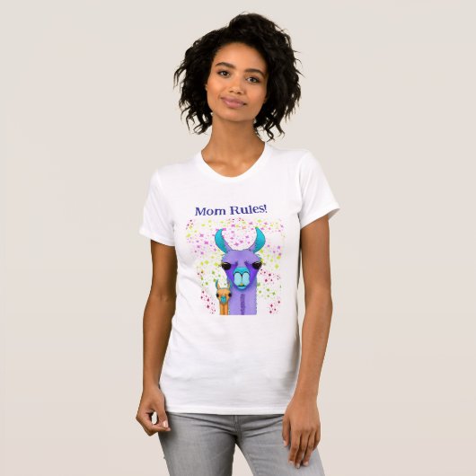 Moeder Regels Moeder Lama & Kind T-shirt (Voorkant volledig)