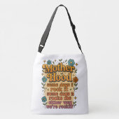 Moeder Retro Bloemige Groovy Spreuk Crossbody Tas (Achterkant)