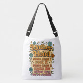 Moeder Retro Bloemige Groovy Spreuk Crossbody Tas (Voorkant)