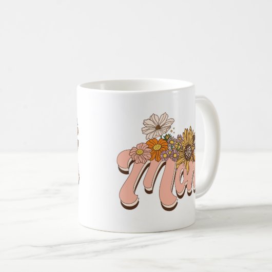 Moeder Retro Floral Koffiemok (Voorkant rechts)