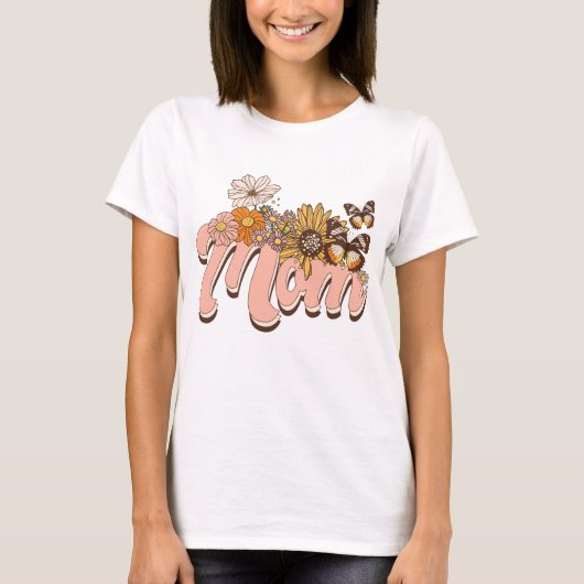Moeder Retro Floral T-shirt (Voorkant)