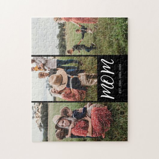 Moeder Richt Modern Schrift 3 Foto Legpuzzel (Verticaal)