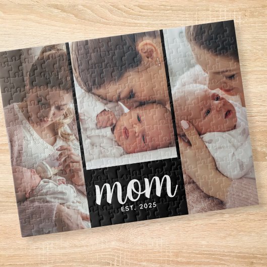 Moeder Richt Modern Schrift 3 Foto Legpuzzel