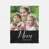 Moeder Richt Modern Schrift Foto Fleece Deken (Voorkant)