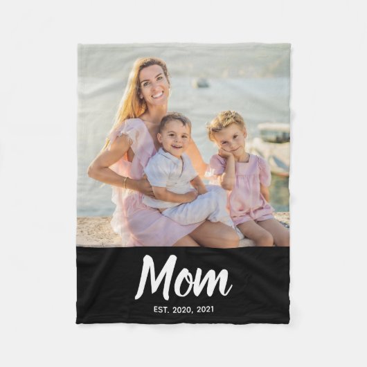 Moeder Richt Modern Schrift Foto Fleece Deken (Voorkant)