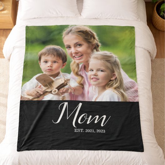 Moeder Richt Modern Schrift Foto Fleece Deken