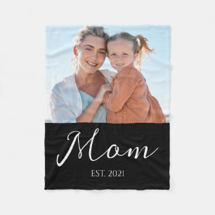 Moeder Richt Modern Schrift Foto Fleece Deken