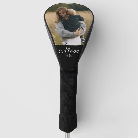Moeder Richt Modern Schrift Foto Golfheadcover (Voorkant)