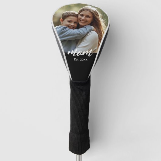 Moeder Richt Modern Schrift Foto Golfheadcover (Voorkant)