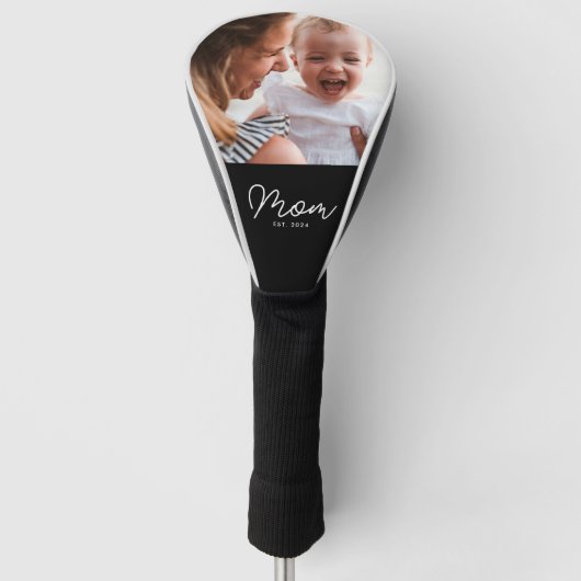 Moeder Richt Modern Schrift Foto Golfheadcover (Voorkant)