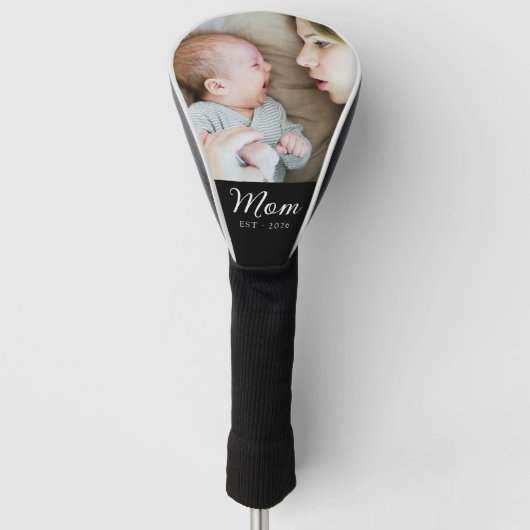 Moeder Richt Modern Schrift Foto Golfheadcover (Voorkant)