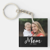 Moeder Richt Modern Schrift Foto Sleutelhanger (Voorkant)