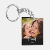 Moeder Richt Modern Schrift Foto Sleutelhanger (Voorkant Links)