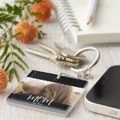 Moeder Richt Modern Schrift Foto Sleutelhanger (Voorkant Rechts)