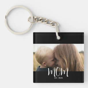 Moeder Richt Modern Schrift Foto Sleutelhanger