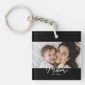 Moeder Richt Modern Schrift Foto Sleutelhanger (Voorkant)