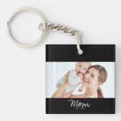 Moeder Richt Modern Schrift Foto Sleutelhanger (Voorkant)