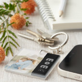 Moeder Richt Modern Schrift Foto  Sleutelhanger (Voorkant Rechts)